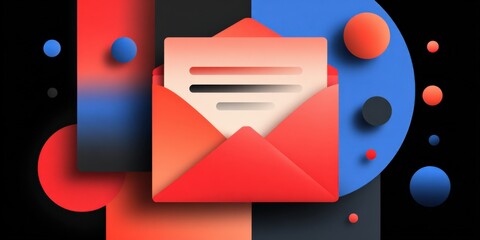 Email Communication Abstract Illustration: Modern Design for Business and Personal Correspondence