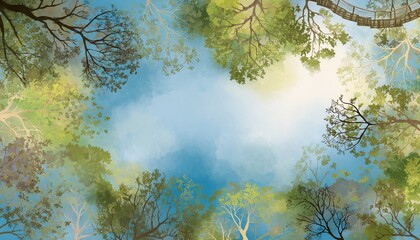 OLHANDO PARA CIMA: DOSSEL DE ÁRVORES EM ILHAS FLUTUANTES