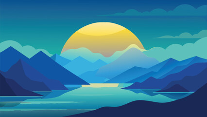 A shimmering golden egg set against a backdrop of majestic mountains.eps © zihad