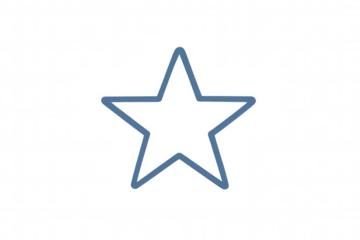 Blue five-pointed star silhouette against transparent backdrop, serving graphic design needs