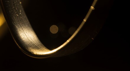 Macro view of metallic spoon edge