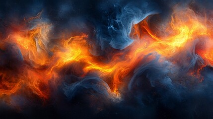 Fototapeta premium Abstract fiery clouds swirling in cosmic space
