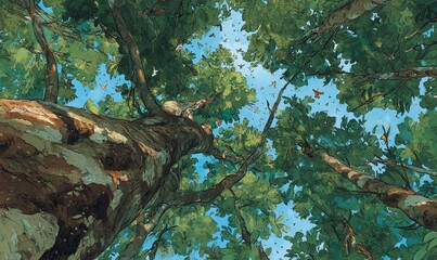 OLHANDO PARA CIMA: COPA DA FLORESTA EXUBERANTE