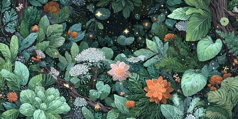 DOSSEL MÁGICO: FLORES VIBRANTES E BRILHO NOTURNO