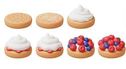 Dessert making process illustration