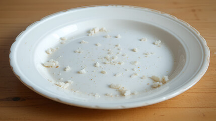 Empty plate with untouched food, simple background, control, abstinence