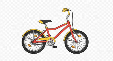 Fototapeta premium Yellow Bicycle Vector Illustration – Outdoor Cycling Design
