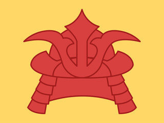 Samurai helmet icon. Asian culture vector icon. Flat illustration concept.