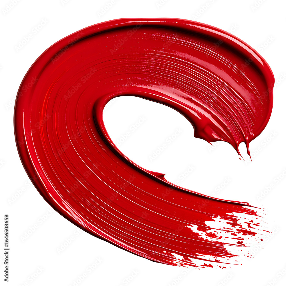 Poster red brush stroke: a vibrant red brushstroke curves gracefully, capturing the essence of artistic exp