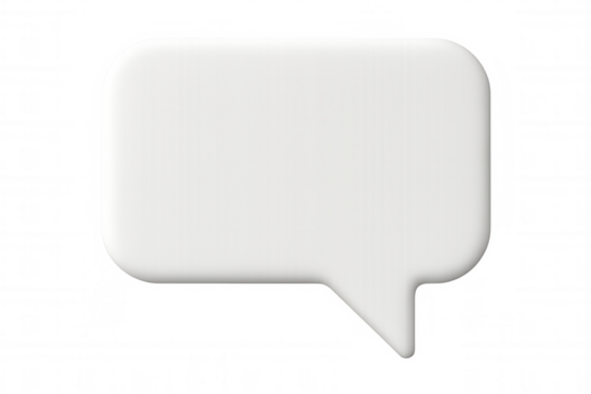 Speech bubble hovering against transparent backdrop, representing communication and messaging elements