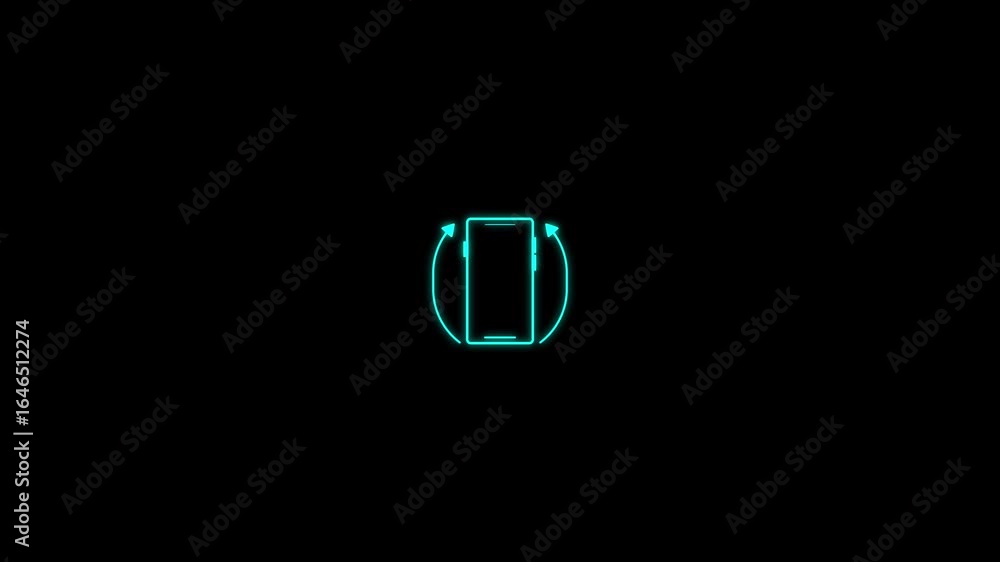Poster phone horizontally and vertically icon, phone rotate animation 4k video. 4k video animation of rotat