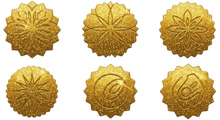 Fototapeta premium Gold decorative circular design elements