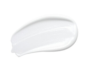 Thick glossy white cosmetic cream smear with a smooth rich texture.