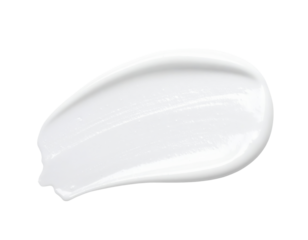 Thick glossy white cosmetic cream smear with a smooth rich texture.