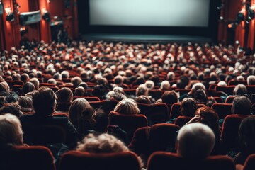 Full cinema auditorium, many patrons