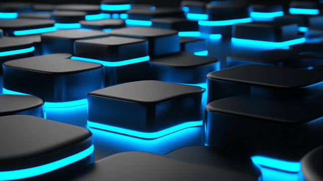 a sophisticated design with glowing electric blue