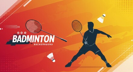 Banner design suitable for badminton competition poster. Ai generate , Ai generative	
