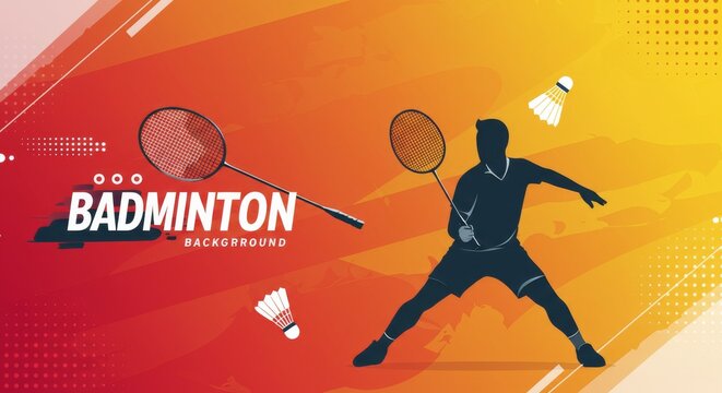 Banner design suitable for badminton competition poster. Ai generate , Ai generative	
