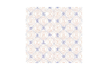 Charming hand-drawn floral pattern with delicate blue and peach lines creating a whimsical, organic texture perfect for textile design or scrapbooking projects