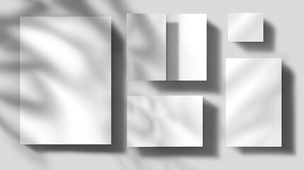 Fototapeta premium Blank Paper Mockup with Overlay of Shadow