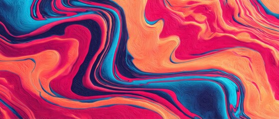 Fototapeta premium Abstract swirling vibrant colors paint texture background