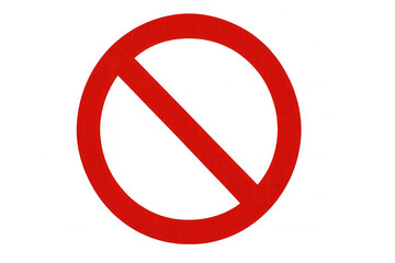 Transparent red prohibition sign displaying universal stop warning against specific action or behavior