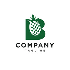 Letter B Peneapple Logo Icon Vector