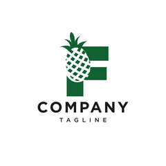Letter F Peneapple Logo Icon Vector