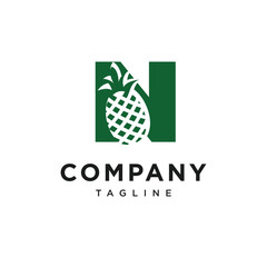 Letter N Peneapple Logo Icon Vector