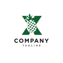 Letter X Peneapple Logo Icon Vector