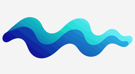 Abstract aqua blue vector illustration, dynamic wave design element