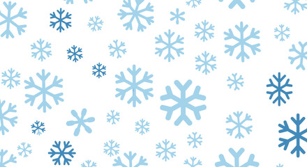 Delicate winter themed pattern with light blue snowflakes scattered