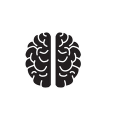 Human brain icon Black and white logo vector black illustration for web and app..eps