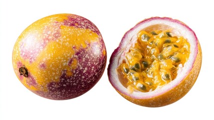 Fototapeta premium Vibrant Yellow and Purple Passion Fruit