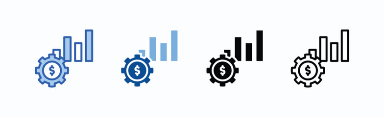 Managerial Icon Sheet Multiple Style Collection Isolated Vector