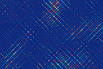 Abstract colorful halftone texture dots pattern. Vector illustration. Color dotted texture on white background. Modern vector art. Comic texture dots overlay.