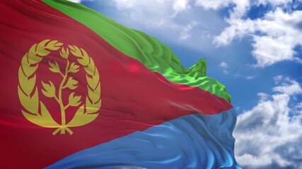 flag of Eritrea. close up of eritrea flag. eritrea flag endless loop