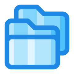 folder multiple blue filled icon