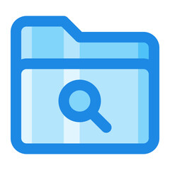 folder search blue filled icon