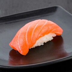 Fresh salmon nigiri sushi, a classic Japanese seafood delicacy