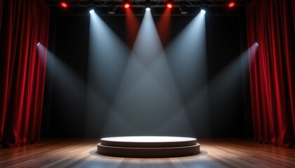 Theatrical Spotlight on Stage Performance Venue Dramatic Visuals Intimate Setting Centered Perspective