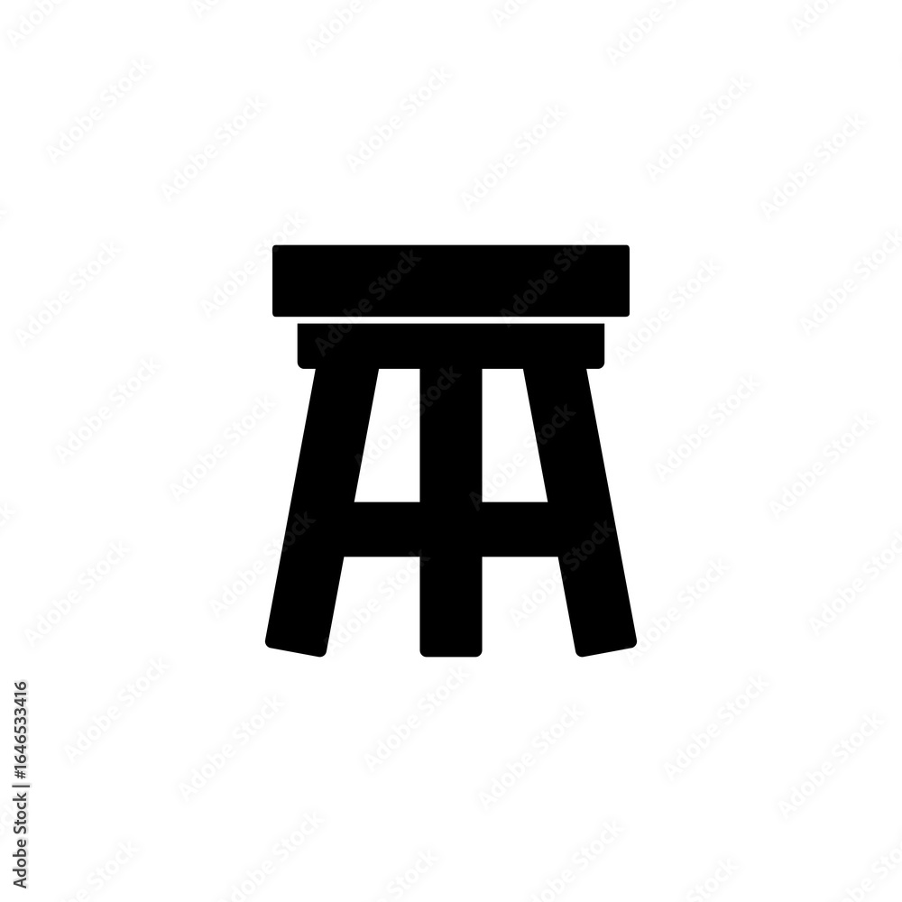 Poster stool icon isolated flat, vector simple trendy style illustration for web and app..eps