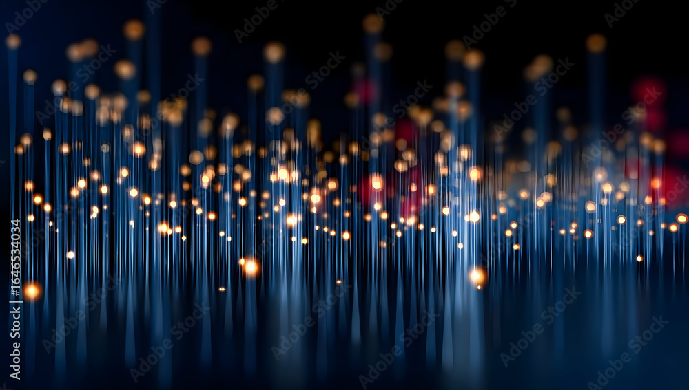 Poster a mesmerizing abstract representation featuring glowing lines and soft bokeh lights, symbolizing inn