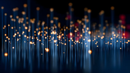 A mesmerizing abstract representation featuring glowing lines and soft bokeh lights, symbolizing innovation and advanced technology in a digital world.