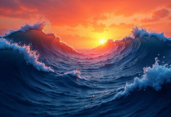 sunrise over the sea background abstarck