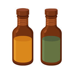 Indonesian Jamu Herbal Drink Bottles Vector Illustration