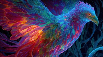 Obraz premium Vibrant Eagle in Flight: A Symphony of Colors