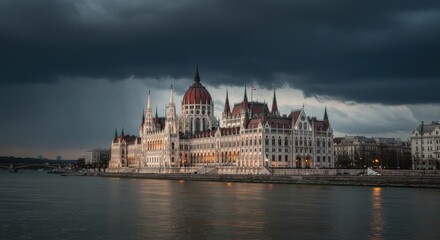 Obraz premium Hungarian Parliament at Dusk