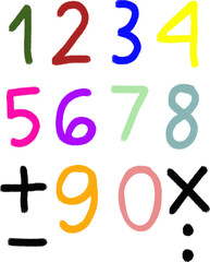 Colorful Numbers and Symbols for Educational or Creative Projects