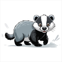 playful striped burrower cartoon vector art isolated white backdrop